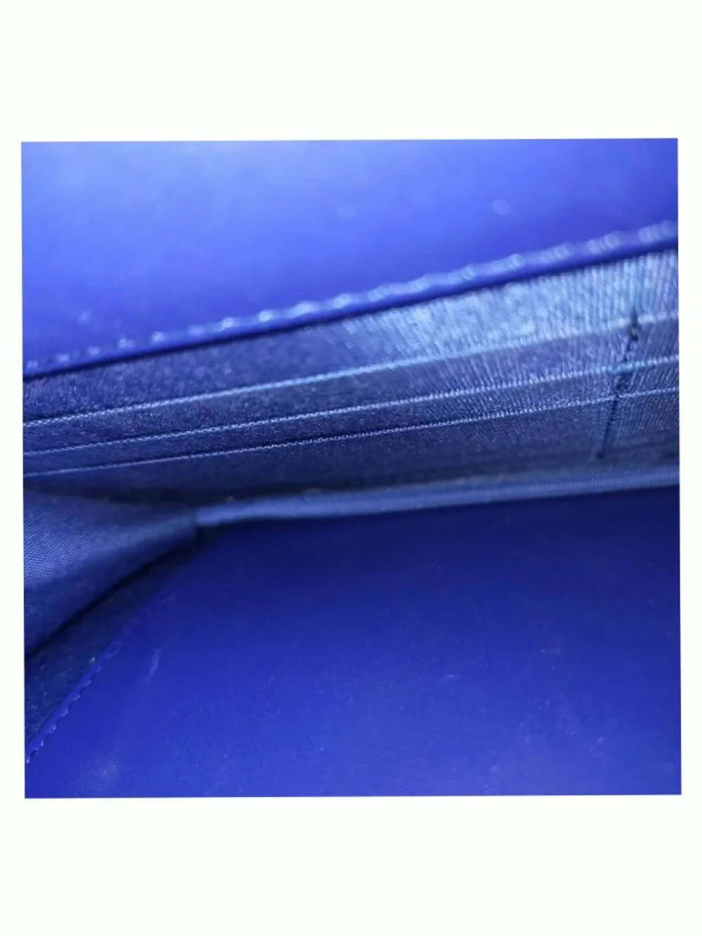 Authentic Chanel CC Caviar Wallet On Chain WOC Blue Leather Bag - Picture 12 of 16